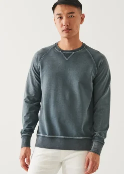 PATRICK ASSARAF Pima Cotton French Terry Vintage Wash Sweatshirt|Men Sweatshirts & Hoodies