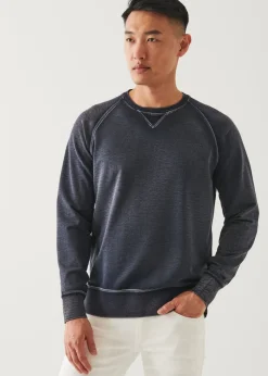 PATRICK ASSARAF Pima Cotton French Terry Vintage Wash Sweatshirt|Men Sweatshirts & Hoodies