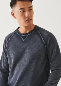 PATRICK ASSARAF Pima Cotton French Terry Vintage Wash Sweatshirt|Men Sweatshirts & Hoodies