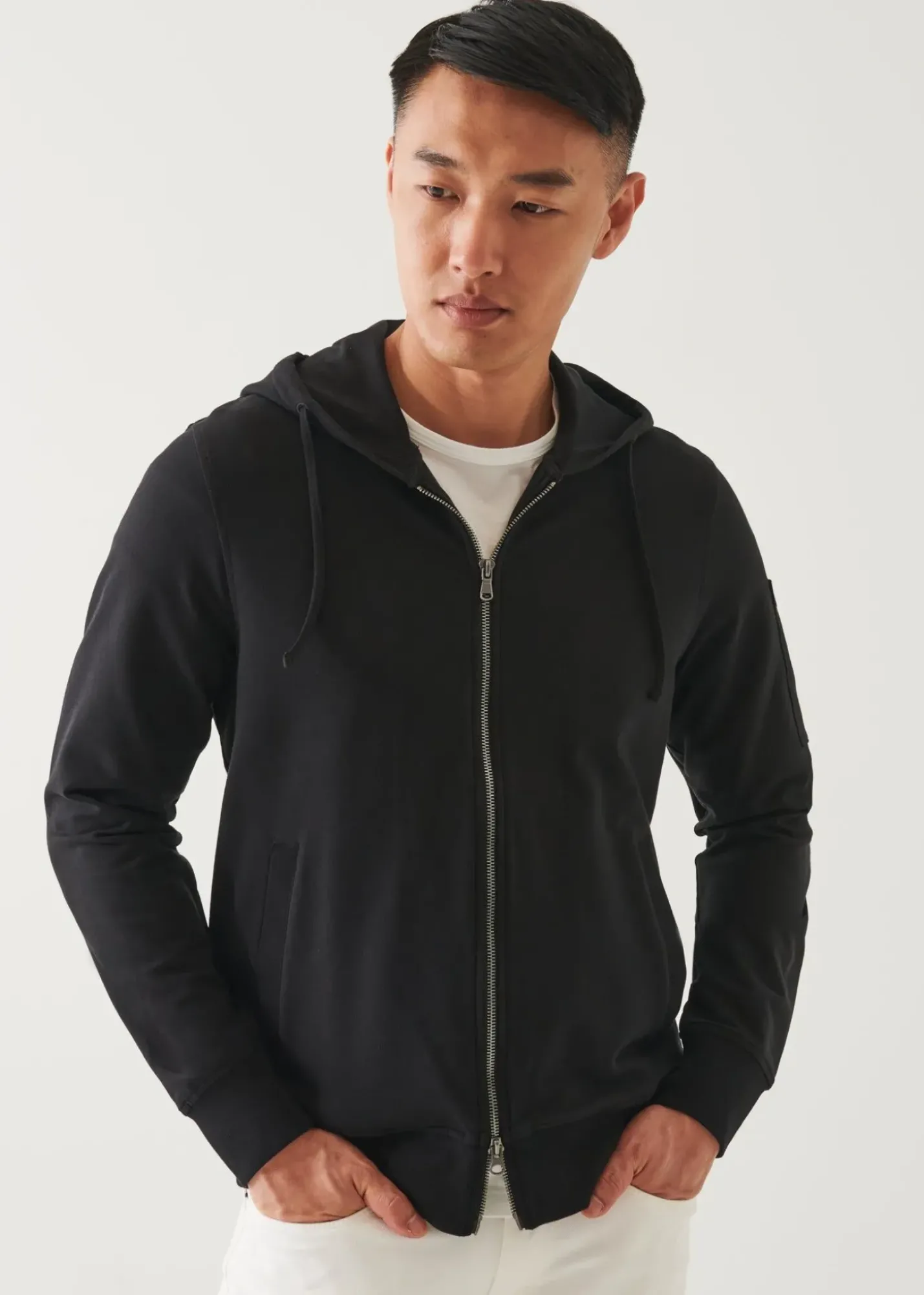PATRICK ASSARAF Pima Cotton French Terry Zip-Up Hoodie|Men Sweatshirts & Hoodies