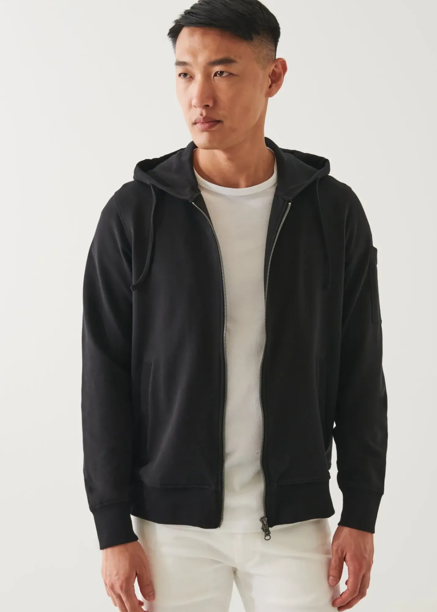 PATRICK ASSARAF Pima Cotton French Terry Zip-Up Hoodie|Men Sweatshirts & Hoodies