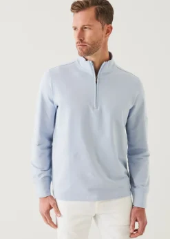 PATRICK ASSARAF Pima Cotton French Terry Quarter Zip|Men Sweatshirts & Hoodies