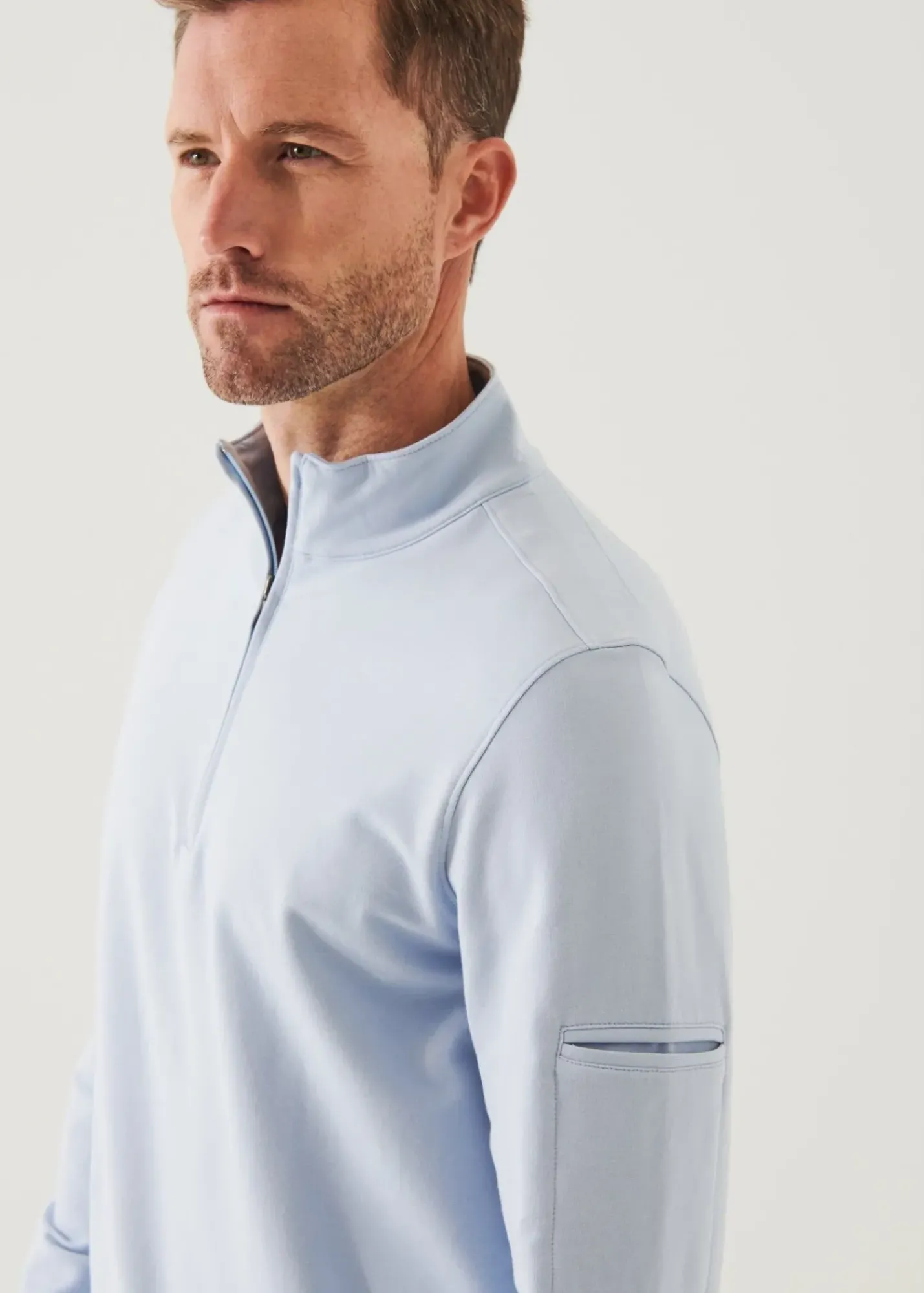 PATRICK ASSARAF Pima Cotton French Terry Quarter Zip|Men Sweatshirts & Hoodies