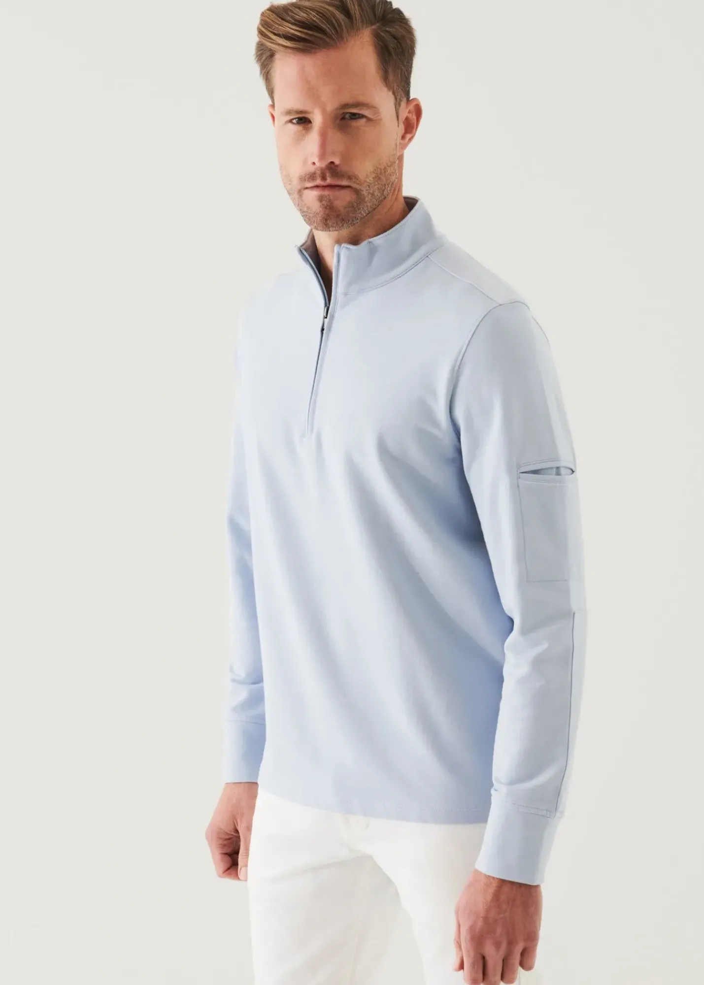 PATRICK ASSARAF Pima Cotton French Terry Quarter Zip|Men Sweatshirts & Hoodies