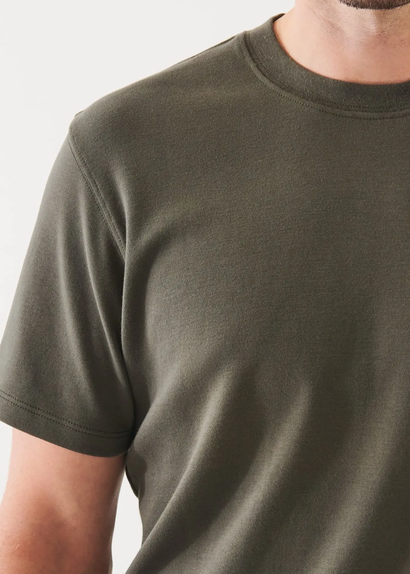 PATRICK ASSARAF Pima Cotton Stretch Brushed T-Shirt|Men T-Shirts