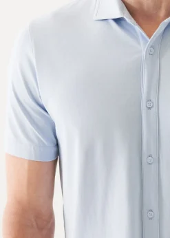 PATRICK ASSARAF Pima Cotton Stretch Button Front Shirt|Men Shirts