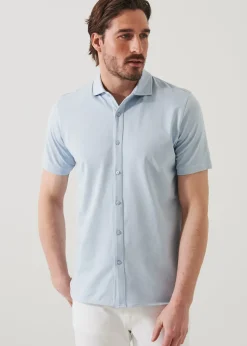 PATRICK ASSARAF Pima Cotton Stretch Button Front Shirt|Men Shirts