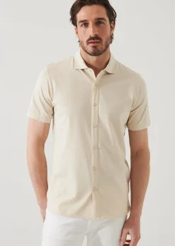 PATRICK ASSARAF Pima Cotton Stretch Button Front Shirt|Men Shirts