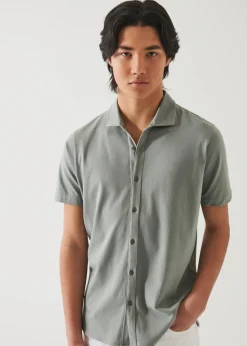PATRICK ASSARAF Pima Cotton Stretch Button Front Shirt|Men Shirts