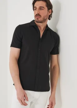 PATRICK ASSARAF Pima Cotton Stretch Button Front Shirt|Men Shirts