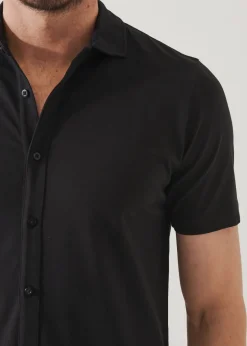 PATRICK ASSARAF Pima Cotton Stretch Button Front Shirt|Men Shirts