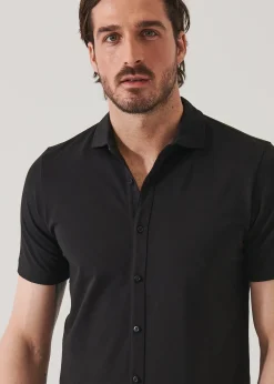 PATRICK ASSARAF Pima Cotton Stretch Button Front Shirt|Men Shirts