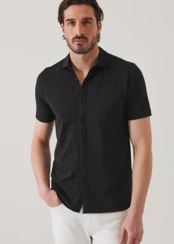 PATRICK ASSARAF Pima Cotton Stretch Button Front Shirt|Men Shirts