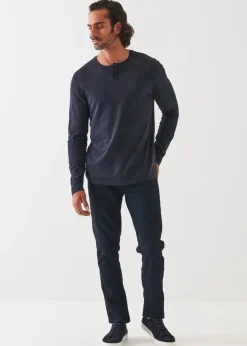 PATRICK ASSARAF Pima Cotton Stretch Camo Henley|Men T-Shirts