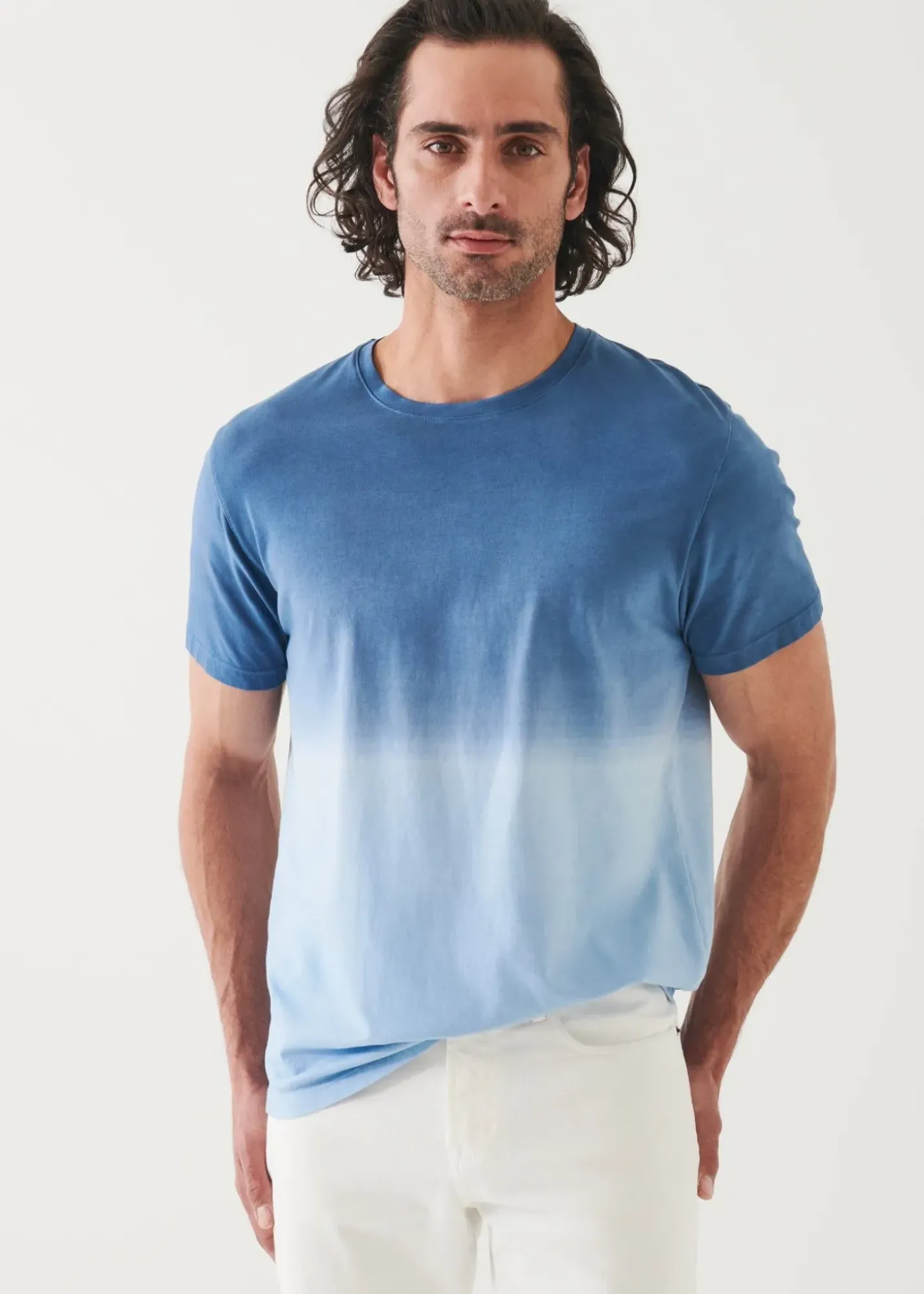 PATRICK ASSARAF Pima Cotton Stretch Degrade T-Shirt|Men T-Shirts