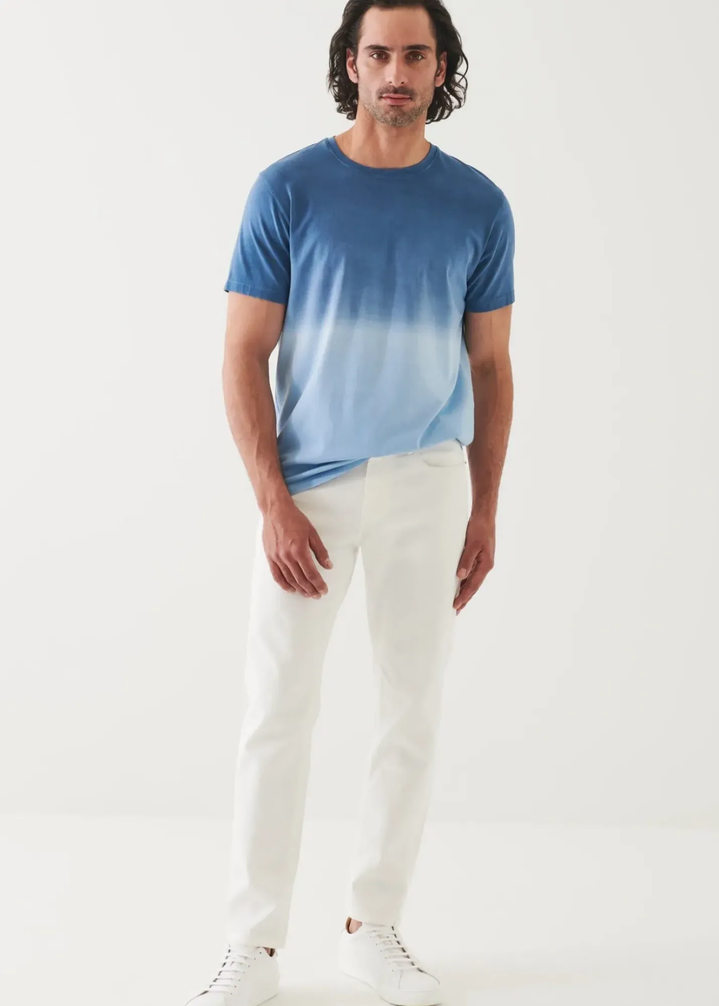 PATRICK ASSARAF Pima Cotton Stretch Degrade T-Shirt|Men T-Shirts