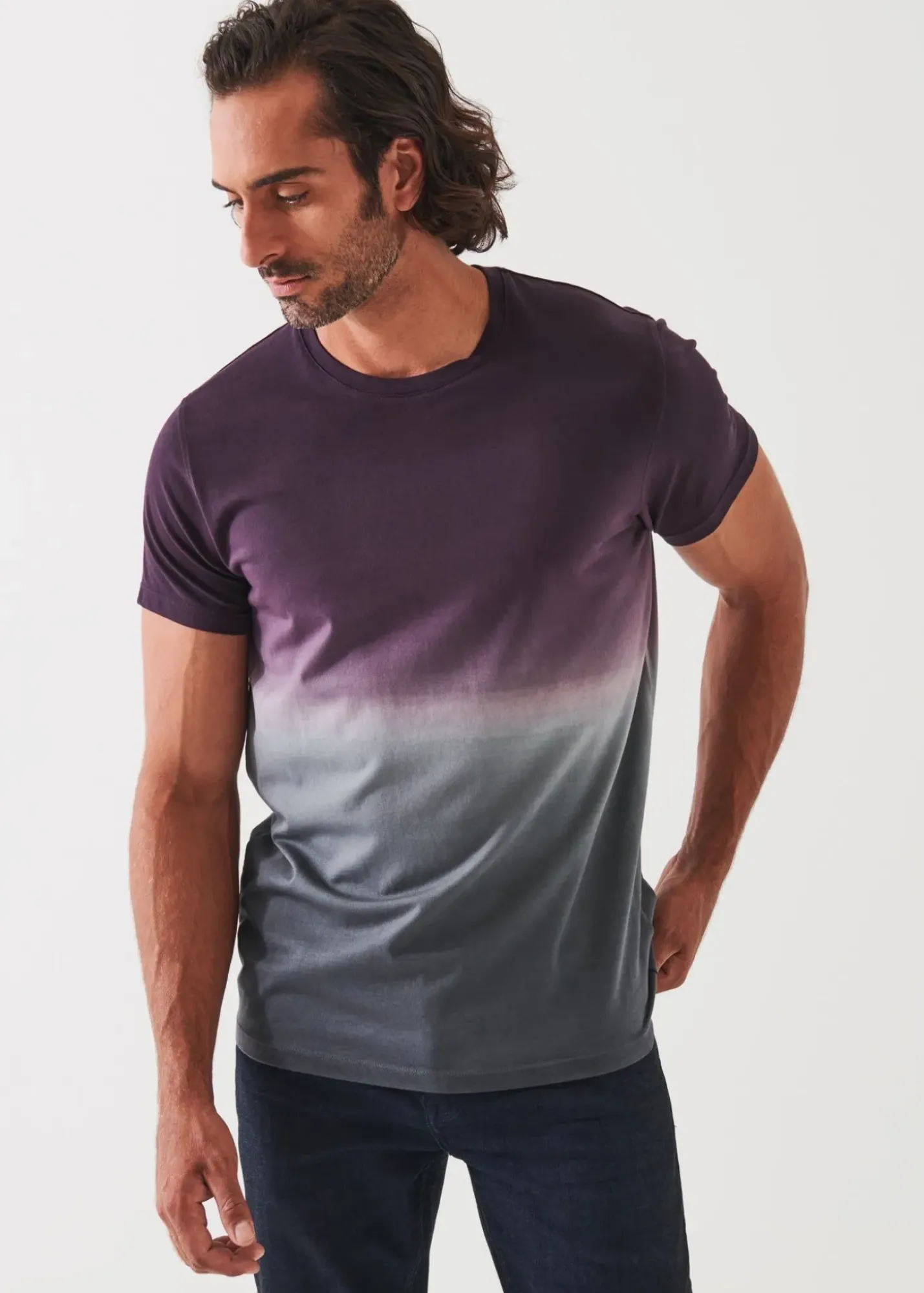 PATRICK ASSARAF Pima Cotton Stretch Degrade T-Shirt|Men T-Shirts