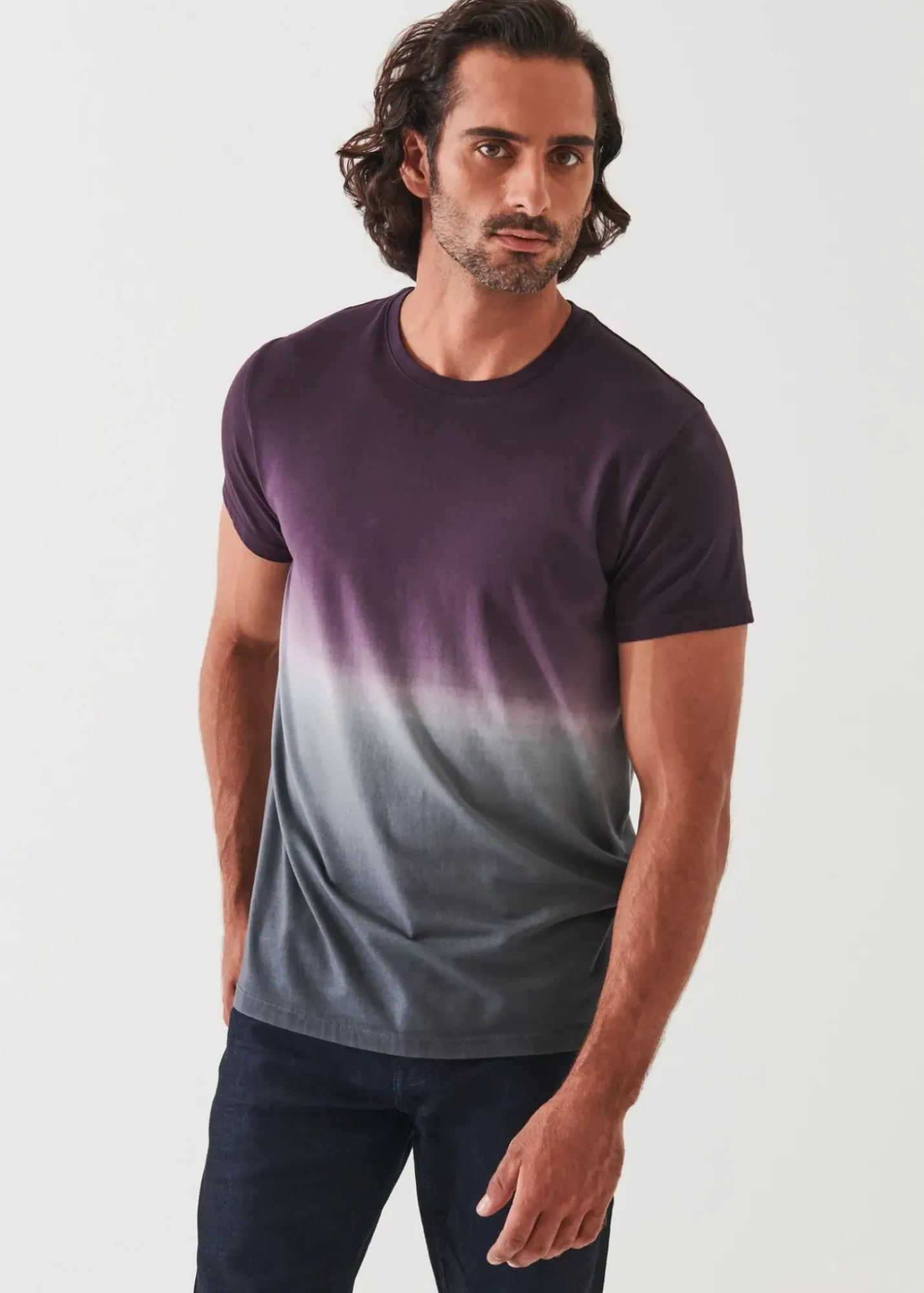 PATRICK ASSARAF Pima Cotton Stretch Degrade T-Shirt|Men T-Shirts