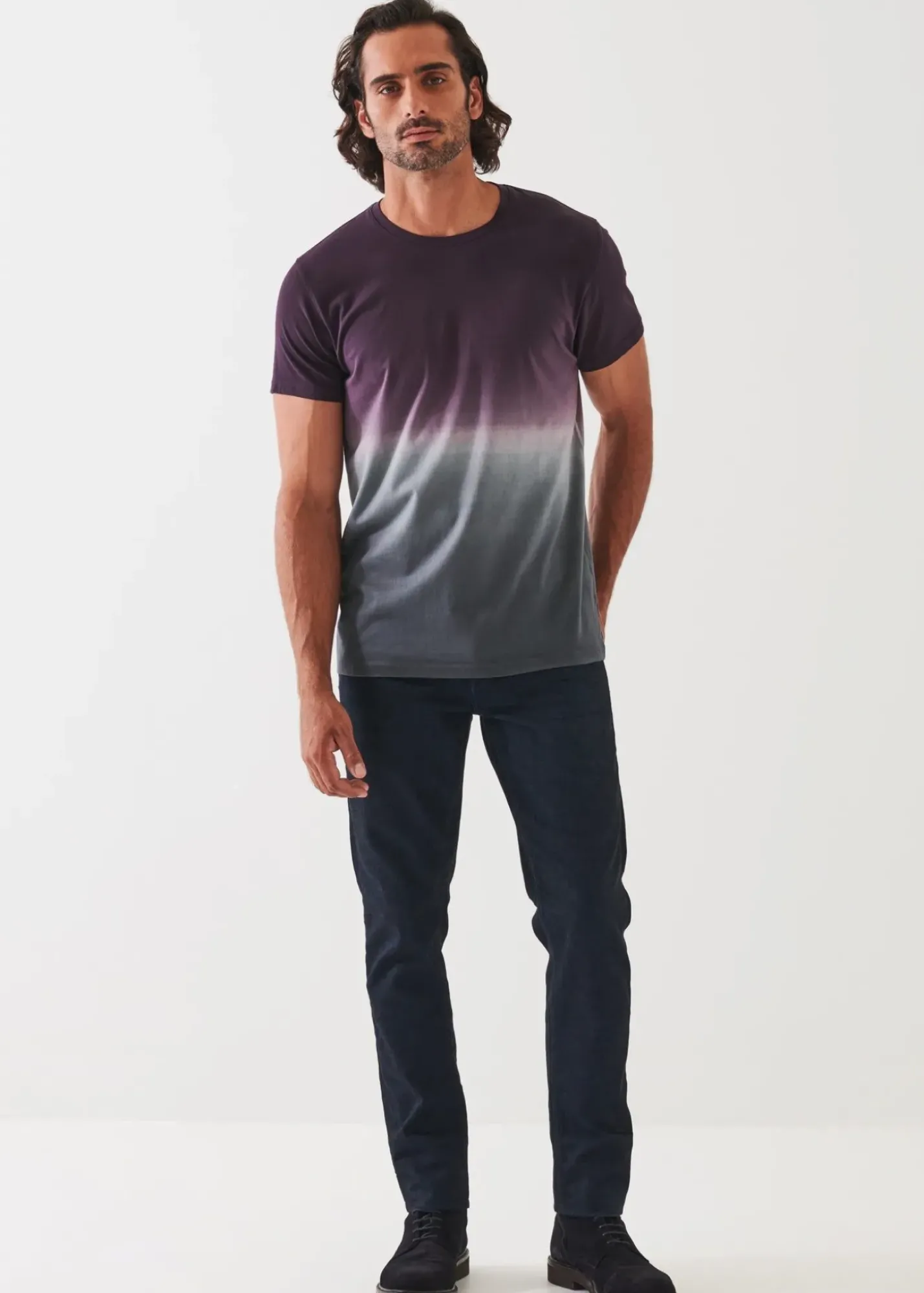 PATRICK ASSARAF Pima Cotton Stretch Degrade T-Shirt|Men T-Shirts