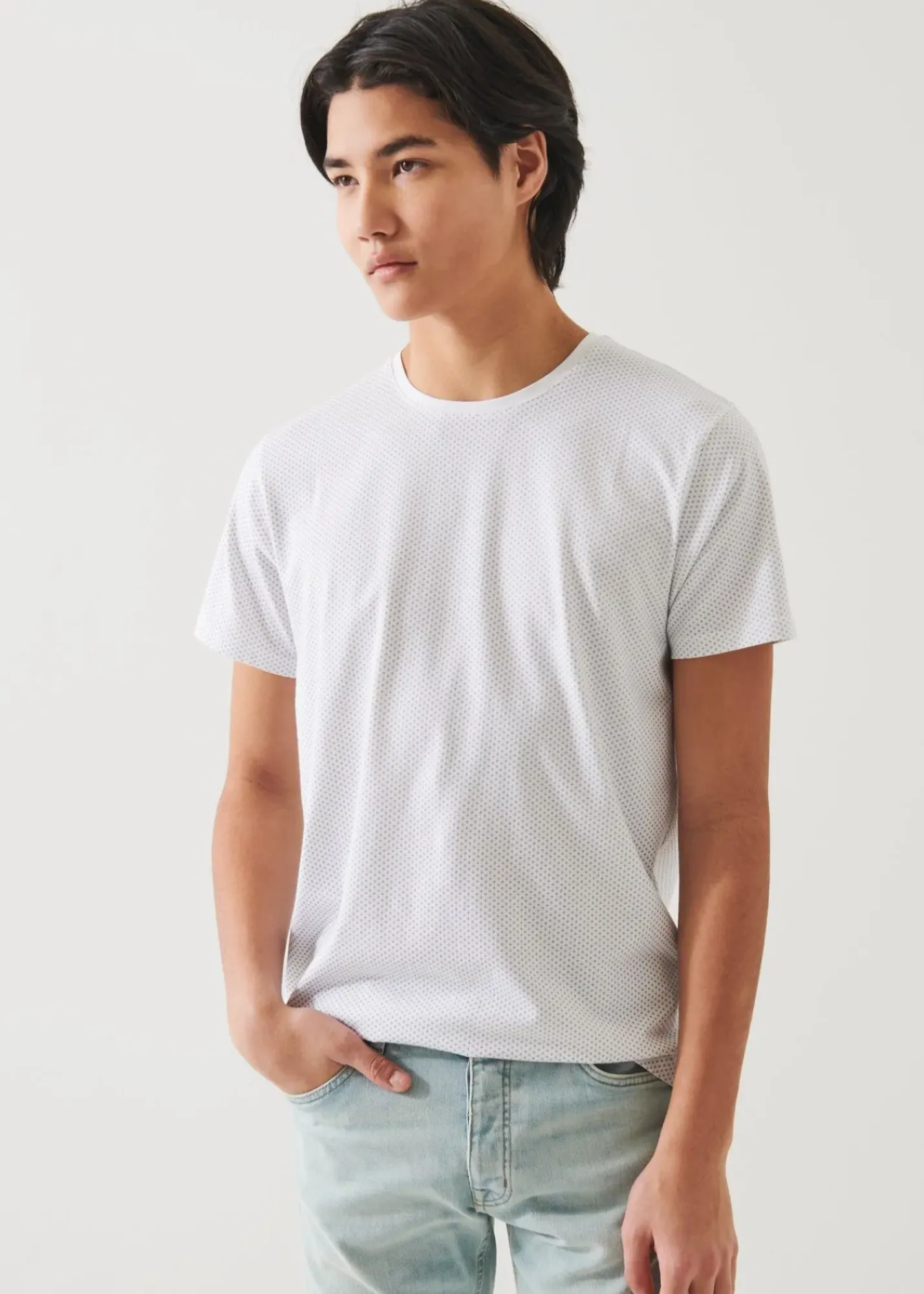 PATRICK ASSARAF Pima Cotton Stretch Degrade T-Shirt|Men T-Shirts