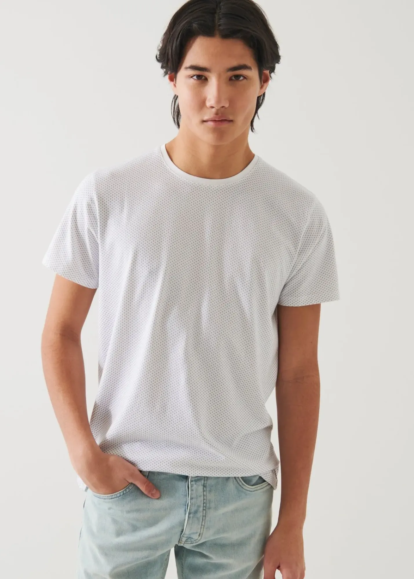 PATRICK ASSARAF Pima Cotton Stretch Degrade T-Shirt|Men T-Shirts
