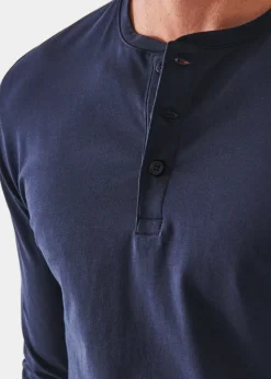 PATRICK ASSARAF Pima Cotton Stretch Henley|Men T-Shirts