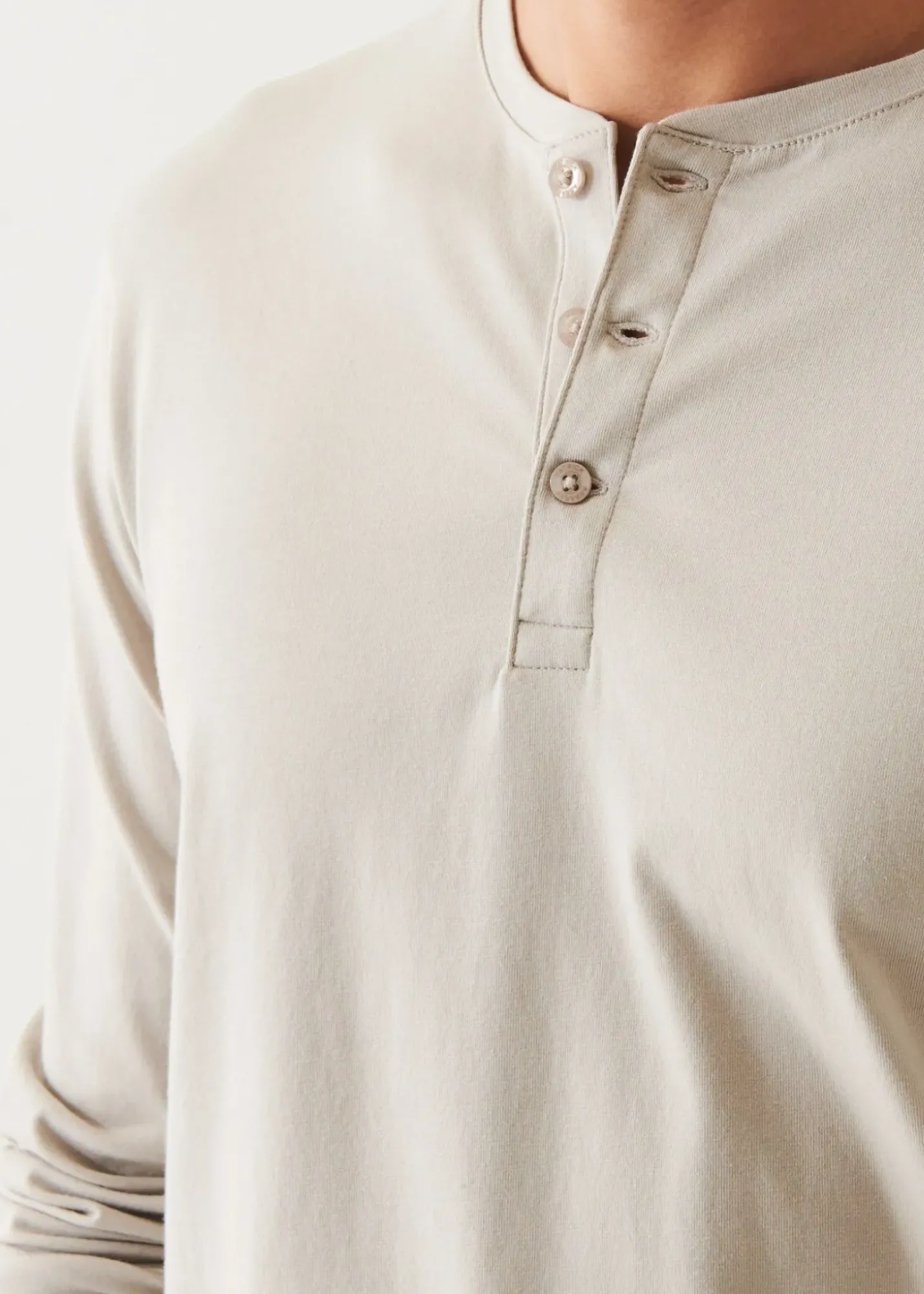PATRICK ASSARAF Pima Cotton Stretch Henley|Men T-Shirts