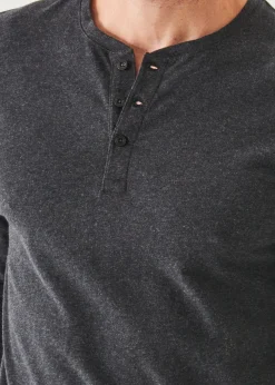 PATRICK ASSARAF Pima Cotton Stretch Henley|Men T-Shirts