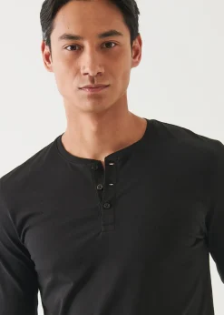 PATRICK ASSARAF Pima Cotton Stretch Henley|Men T-Shirts