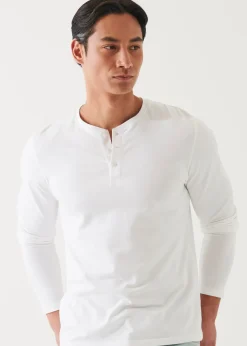 PATRICK ASSARAF Pima Cotton Stretch Henley|Men T-Shirts