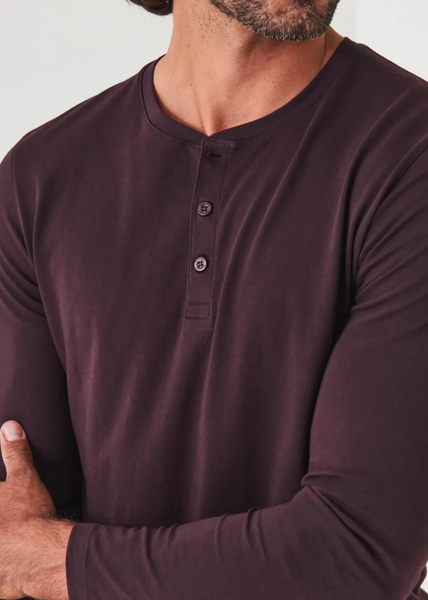 PATRICK ASSARAF Pima Cotton Stretch Henley|Men T-Shirts