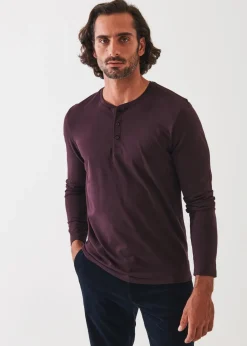 PATRICK ASSARAF Pima Cotton Stretch Henley|Men T-Shirts