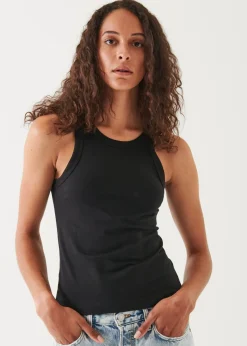 PATRICK ASSARAF Pima Cotton Stretch High Neck Tank|Women T-Shirts