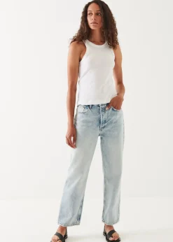 PATRICK ASSARAF Pima Cotton Stretch High Neck Tank|Women T-Shirts