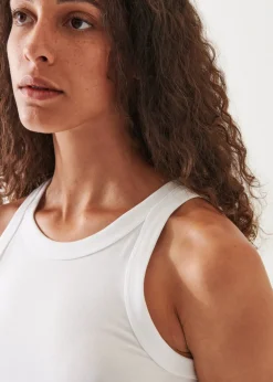 PATRICK ASSARAF Pima Cotton Stretch High Neck Tank|Women T-Shirts