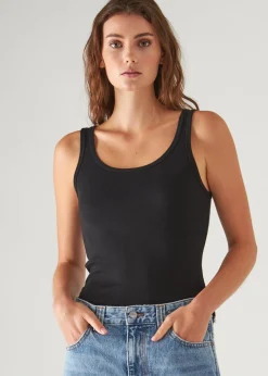 PATRICK ASSARAF Pima Cotton Stretch High Crew Rib Tank|Women T-Shirts