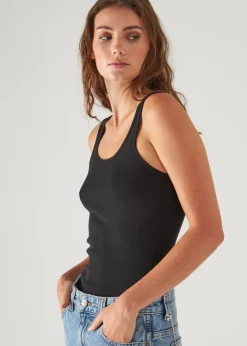 PATRICK ASSARAF Pima Cotton Stretch High Crew Rib Tank|Women T-Shirts