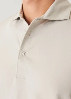 PATRICK ASSARAF Pima Cotton Stretch Long Sleeve Polo|Men Polos