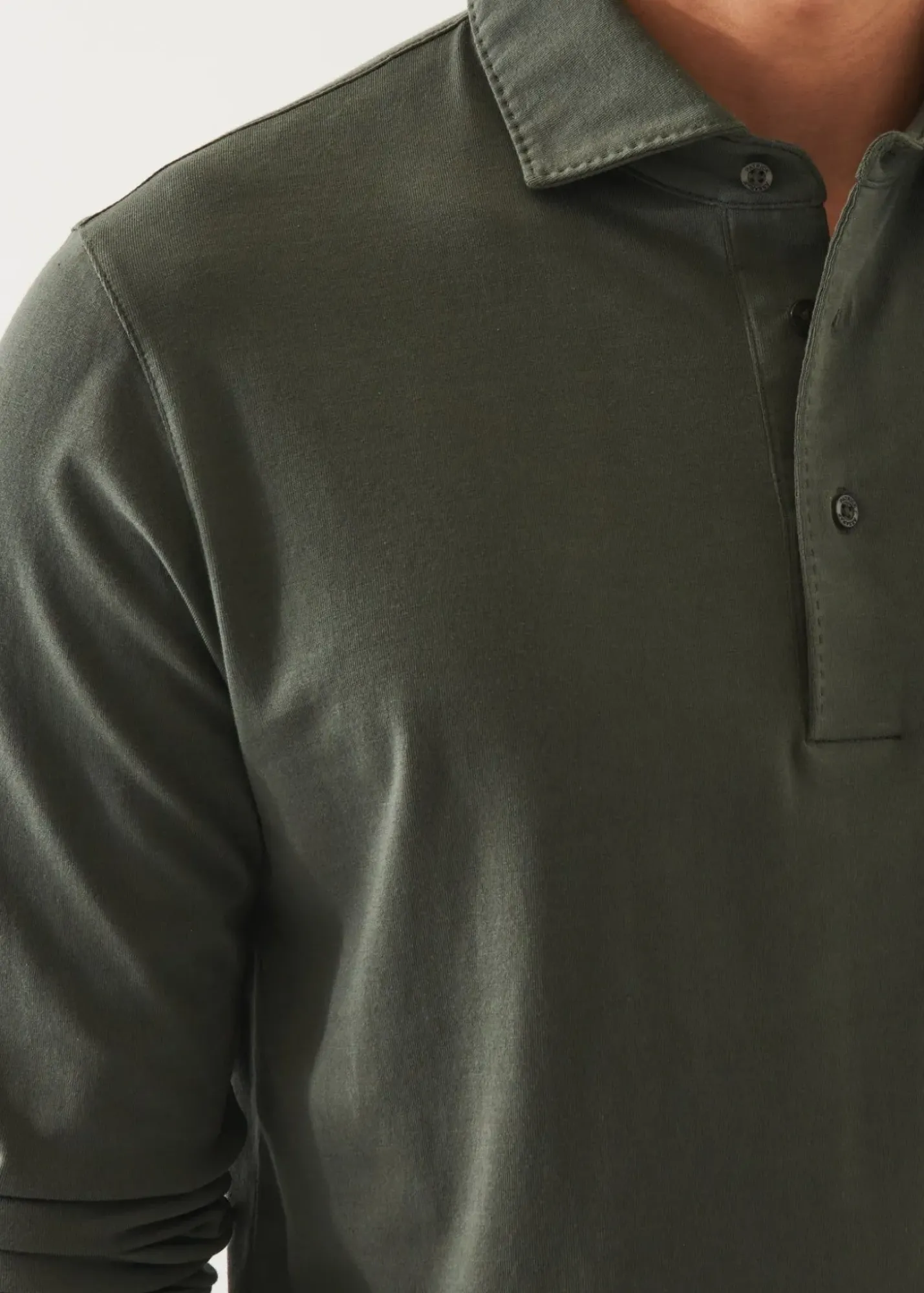 PATRICK ASSARAF Pima Cotton Stretch Long Sleeve Polo|Men Polos