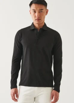 PATRICK ASSARAF Pima Cotton Stretch Long Sleeve Polo|Men Polos