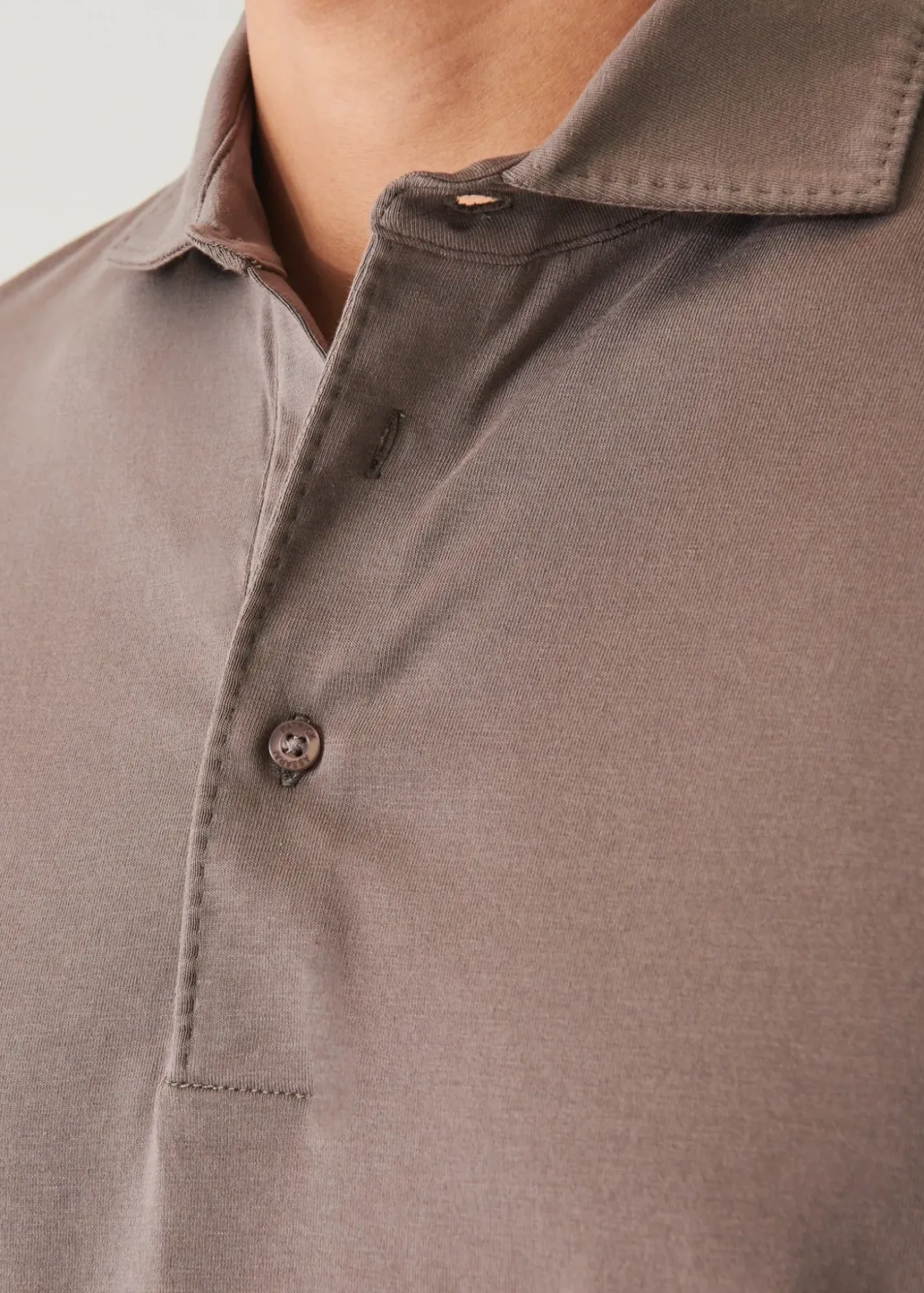PATRICK ASSARAF Pima Cotton Stretch Long Sleeve Polo|Men Polos