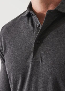 PATRICK ASSARAF Pima Cotton Stretch Long Sleeve Polo|Men Polos