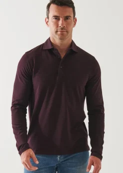 PATRICK ASSARAF Pima Cotton Stretch Long Sleeve Polo|Men Polos