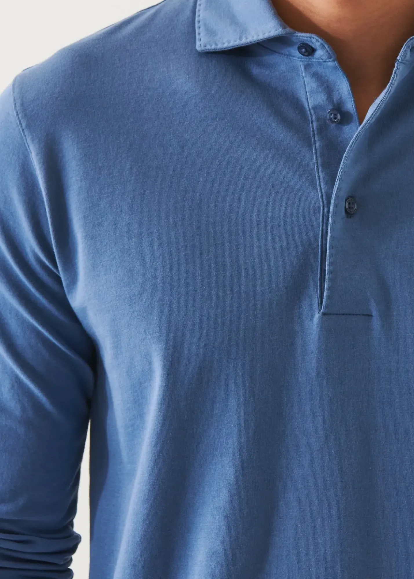 PATRICK ASSARAF Pima Cotton Stretch Long Sleeve Polo|Men Polos