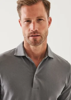 PATRICK ASSARAF Pima Cotton Stretch Long Sleeve Polo|Men Polos