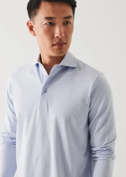 PATRICK ASSARAF Pima Cotton Stretch Long Sleeve Polo|Men Polos
