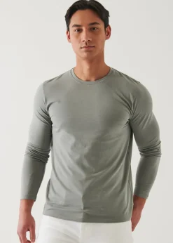 PATRICK ASSARAF Pima Cotton Stretch Long Sleeve T-Shirt|Men T-Shirts