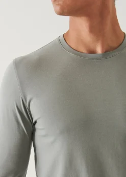 PATRICK ASSARAF Pima Cotton Stretch Long Sleeve T-Shirt|Men T-Shirts