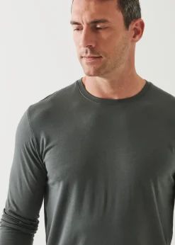 PATRICK ASSARAF Pima Cotton Stretch Long Sleeve T-Shirt|Men T-Shirts