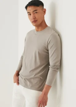 PATRICK ASSARAF Pima Cotton Stretch Long Sleeve T-Shirt|Men T-Shirts